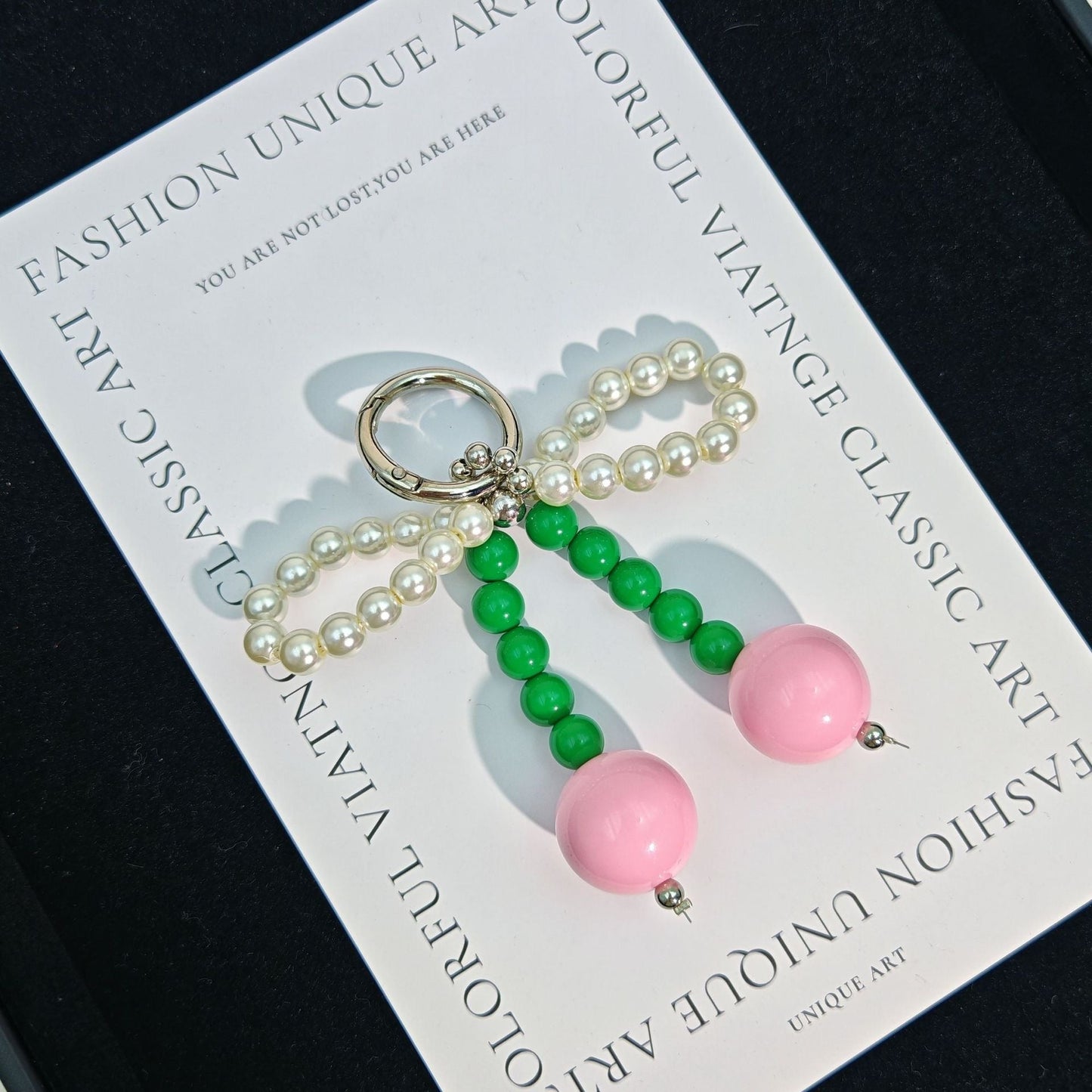 Pink Cherry Bag Charm