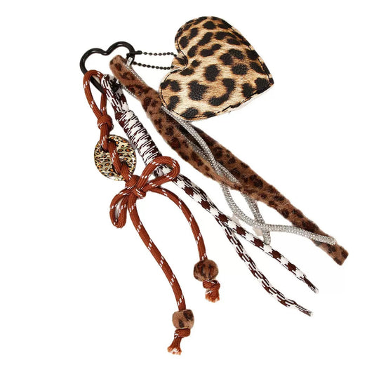 Leopard Heart Bag Charm