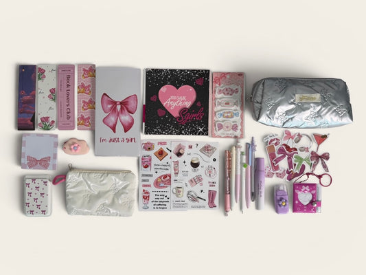 DarkPink Stationery Box – Cute Planner Set, Stickers, Pens & Desk Accessories Gift Box