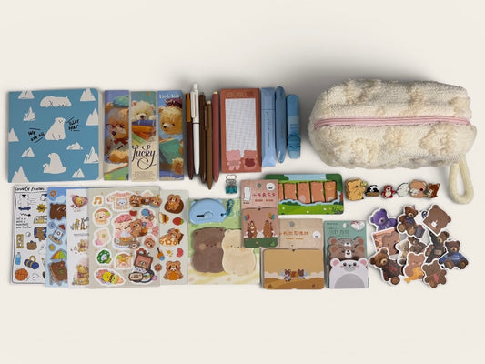 "Polar Breeze" White Bear Stationery Set 🐻‍❄️❄️ - Large
