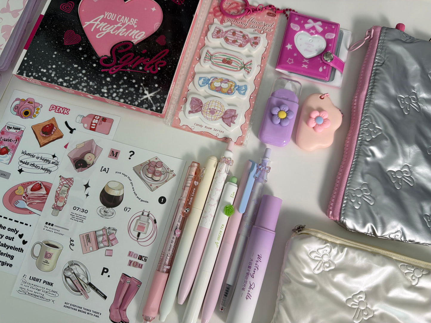 DarkPink Stationery Box – Cute Planner Set, Stickers, Pens & Desk Accessories Gift Box