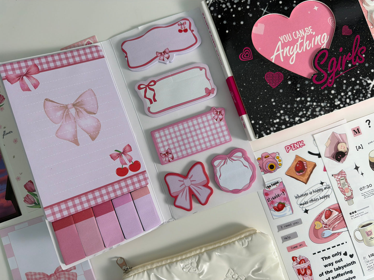 DarkPink Stationery Box – Cute Planner Set, Stickers, Pens & Desk Accessories Gift Box
