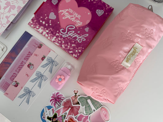 Pink Aesthetic Stationery Box – Cute Planner Set, Stickers, Pens & Desk Accessories Gift Box