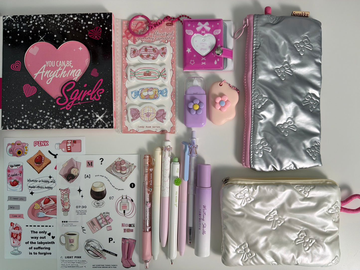 DarkPink Stationery Box – Cute Planner Set, Stickers, Pens & Desk Accessories Gift Box