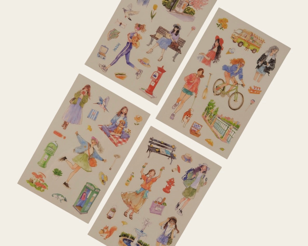 Aesthetic Daily Life Sticker Sheets – 4 Pack