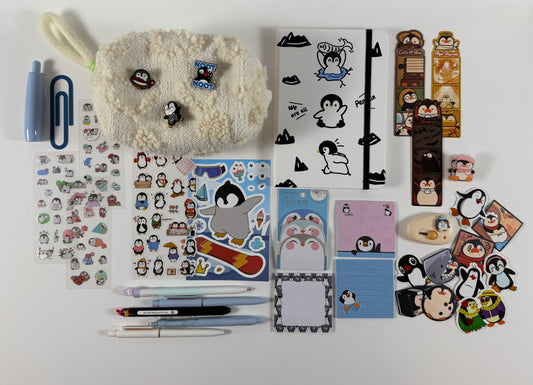 Chill & Create" Penguin Stationery Set 🐧” - Large