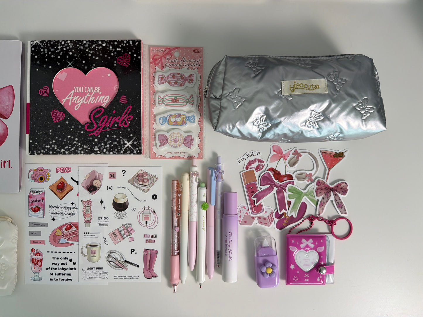 DarkPink Stationery Box – Cute Planner Set, Stickers, Pens & Desk Accessories Gift Box