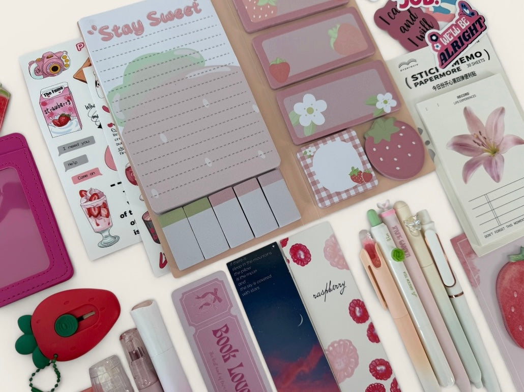 Aesthetic Stationery Box – Complete Desk Set (Notebook, Pouch & Accessories)