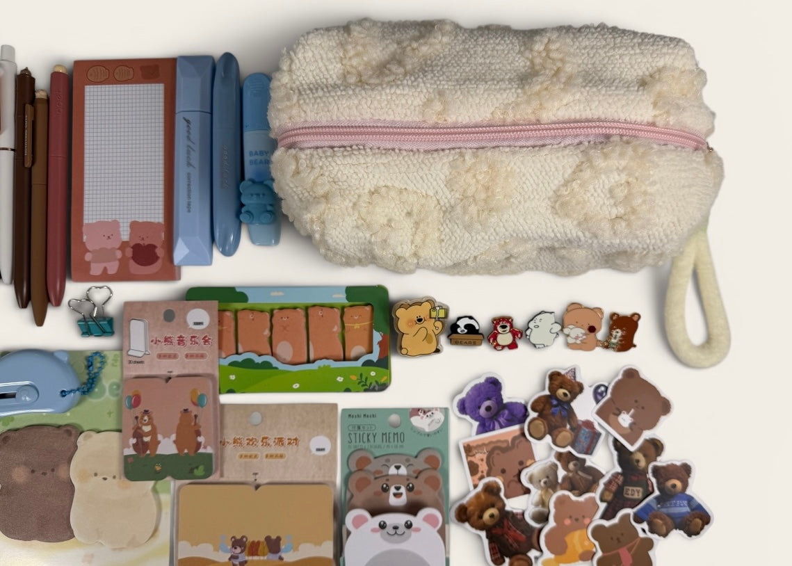 "Polar Breeze" White Bear Stationery Set 🐻‍❄️❄️ - Large