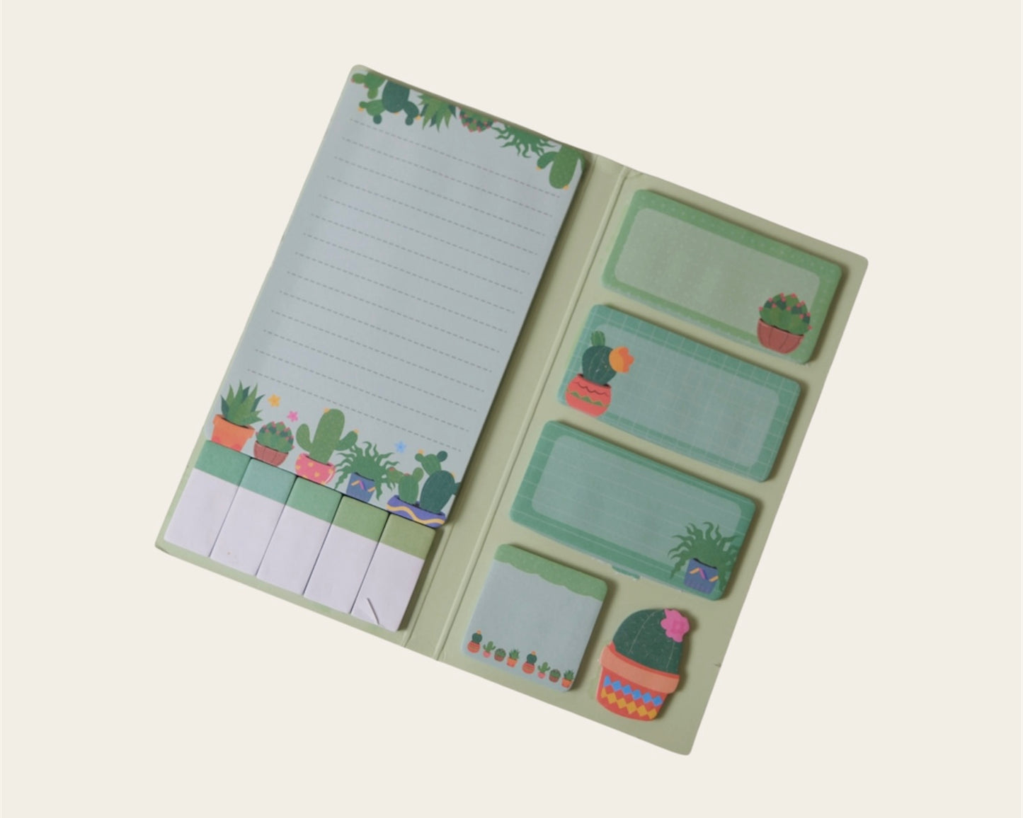 Cute Sticky Note Memo Pad Set | Strawberry & Cactus Sticky Notes for Journaling, School & Office