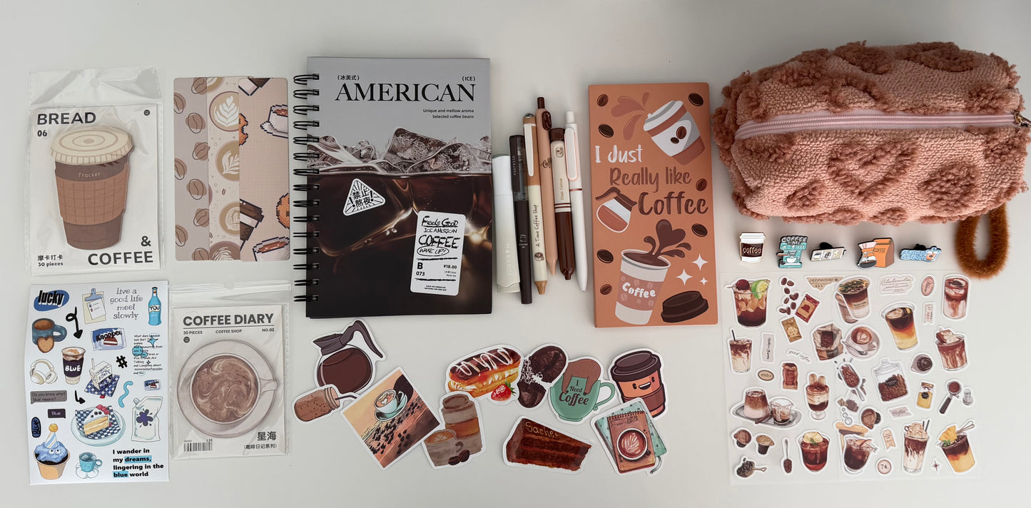 “Coffee Break" Aesthetic Stationery Set ☕️🤎 - Large