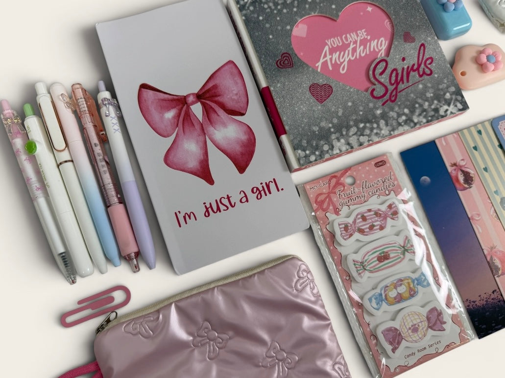 SilverPunk Stationery Box – Cute Planner Set, Stickers, Pens & Desk Accessories Gift Box