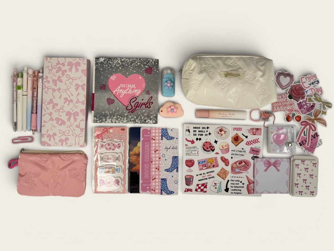 SilverPunk Stationery Box – Cute Planner Set, Stickers, Pens & Desk Accessories Gift Box