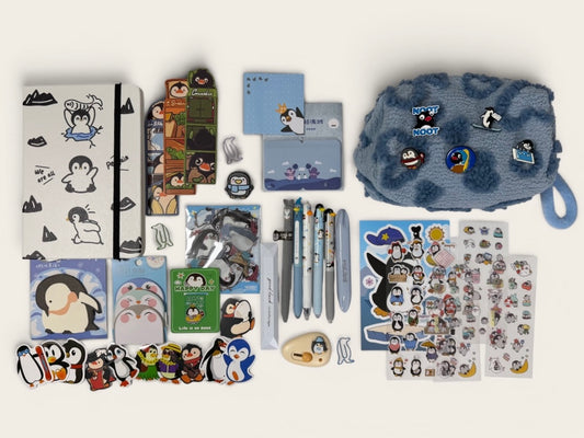Chill & Create" Penguin Stationery Set 🐧” - Large
