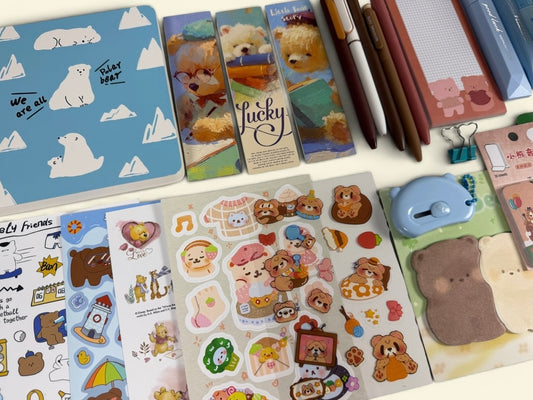 "Polar Breeze" White Bear Stationery Set 🐻‍❄️❄️ - Large