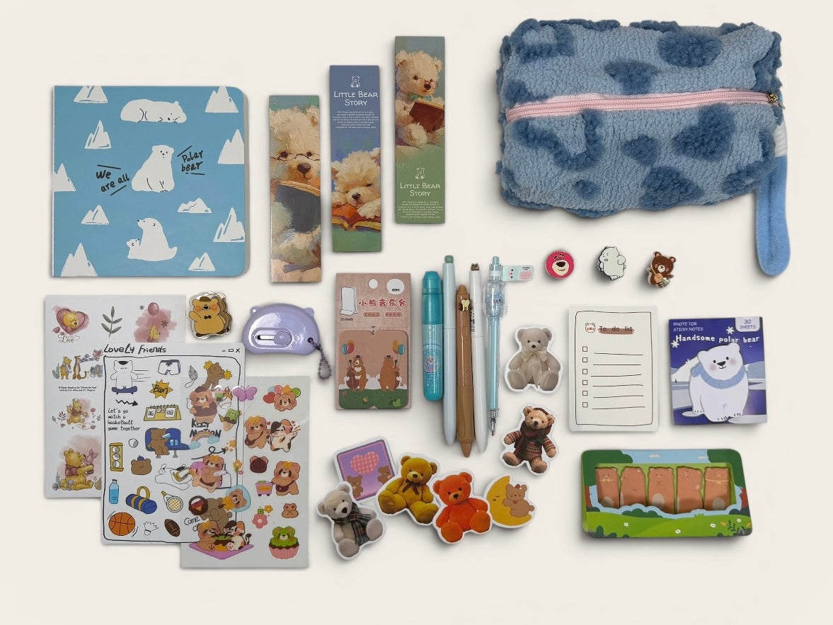 "Polar Breeze" White Bear Stationery Set 🐻‍❄️❄️