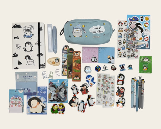 Chill & Create" Penguin Stationery Set 🐧” - Large