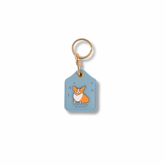 Happy Corgi Keychain