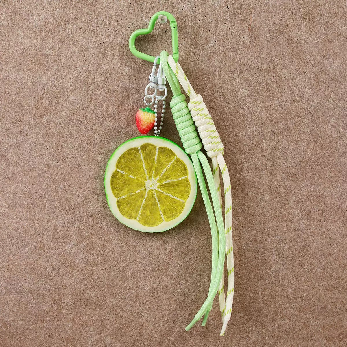 Lime Slice Charm Keychain