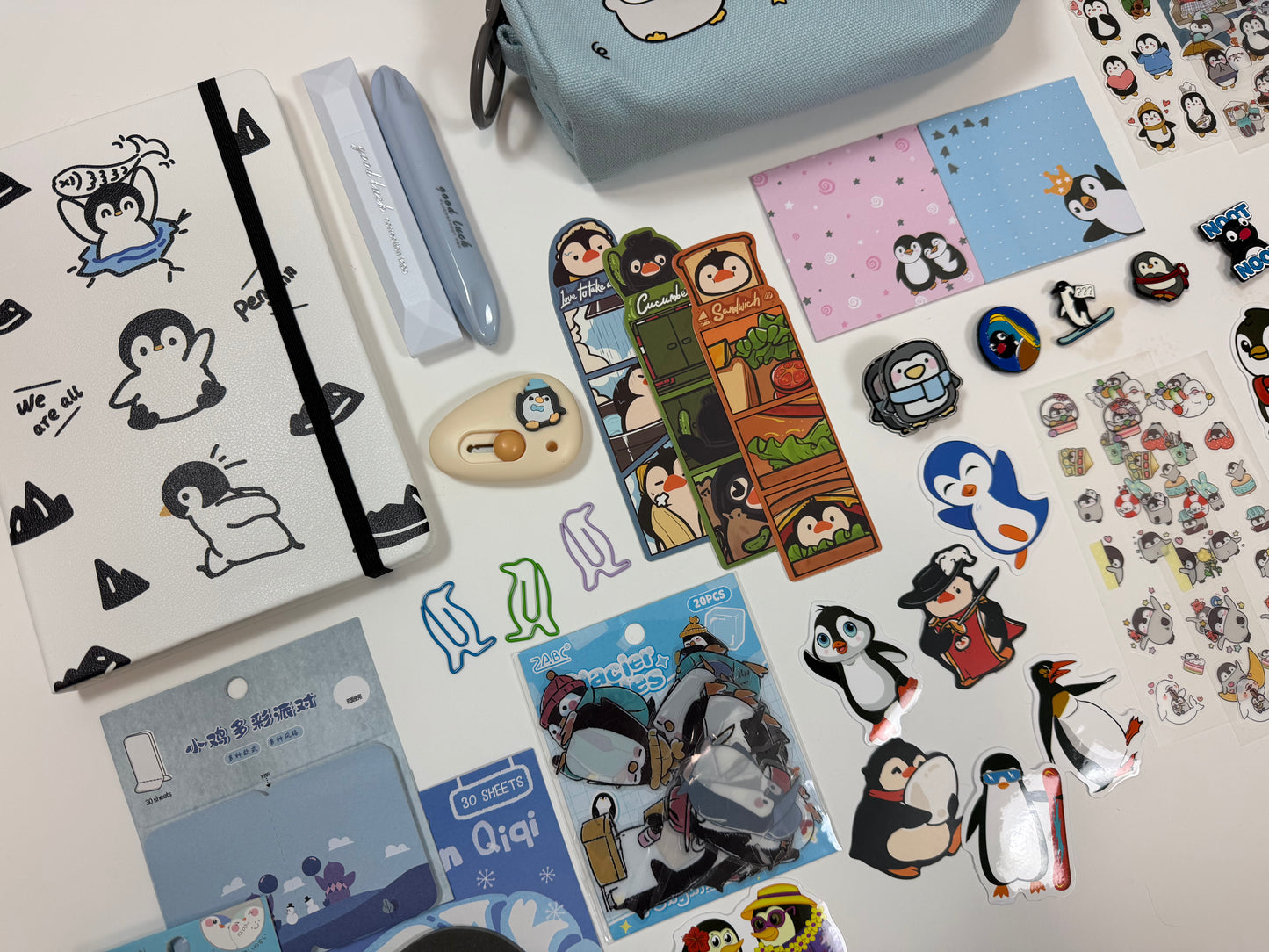 Chill & Create" Penguin Stationery Set 🐧” - Large
