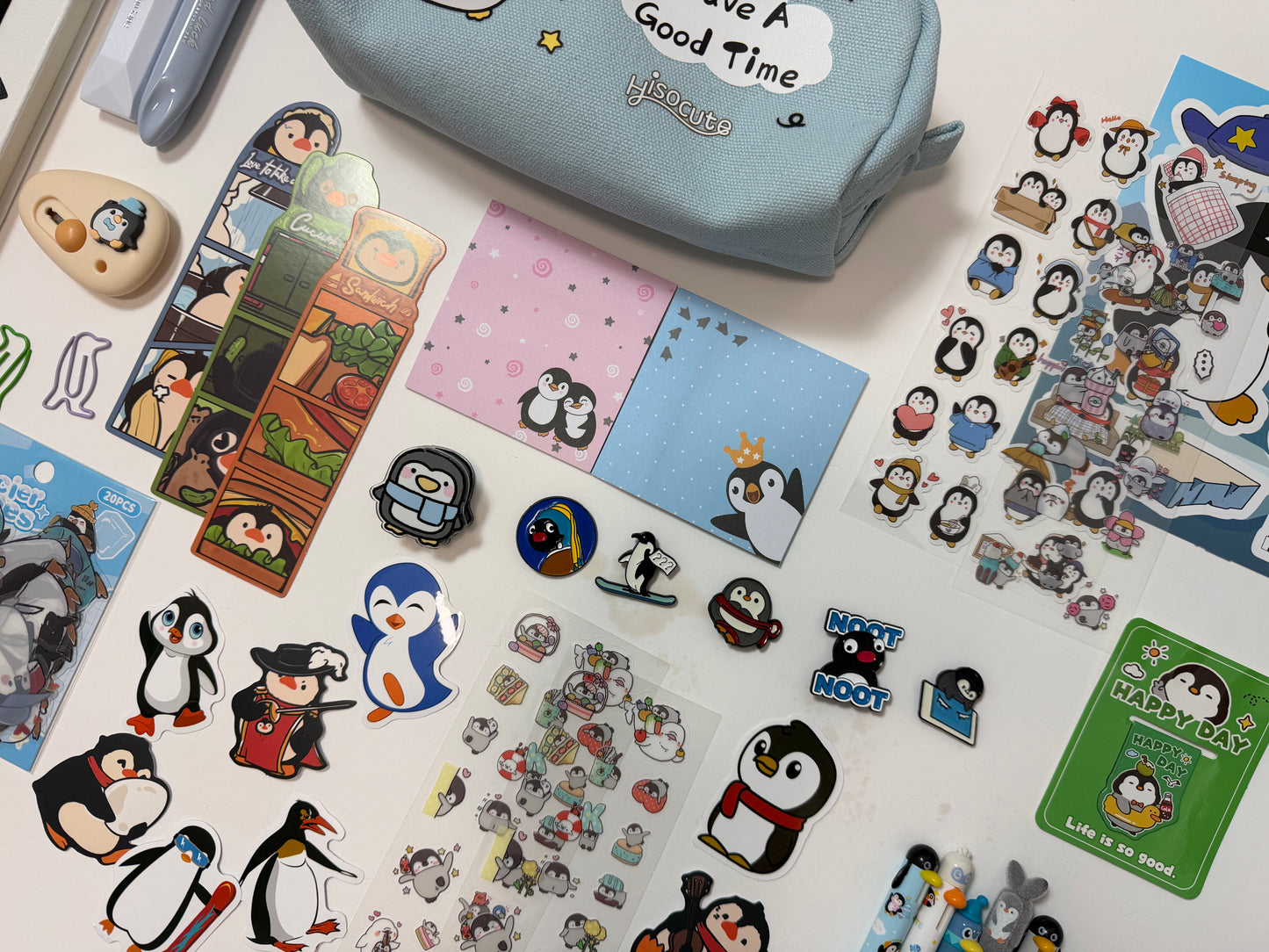 Chill & Create" Penguin Stationery Set 🐧” - Large