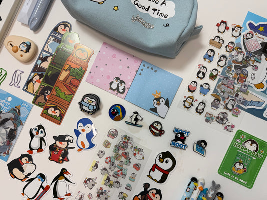 Chill & Create" Penguin Stationery Set 🐧” - Large
