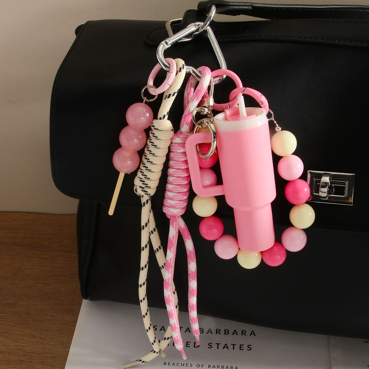 Sweet Coffee Pink Bag Charm