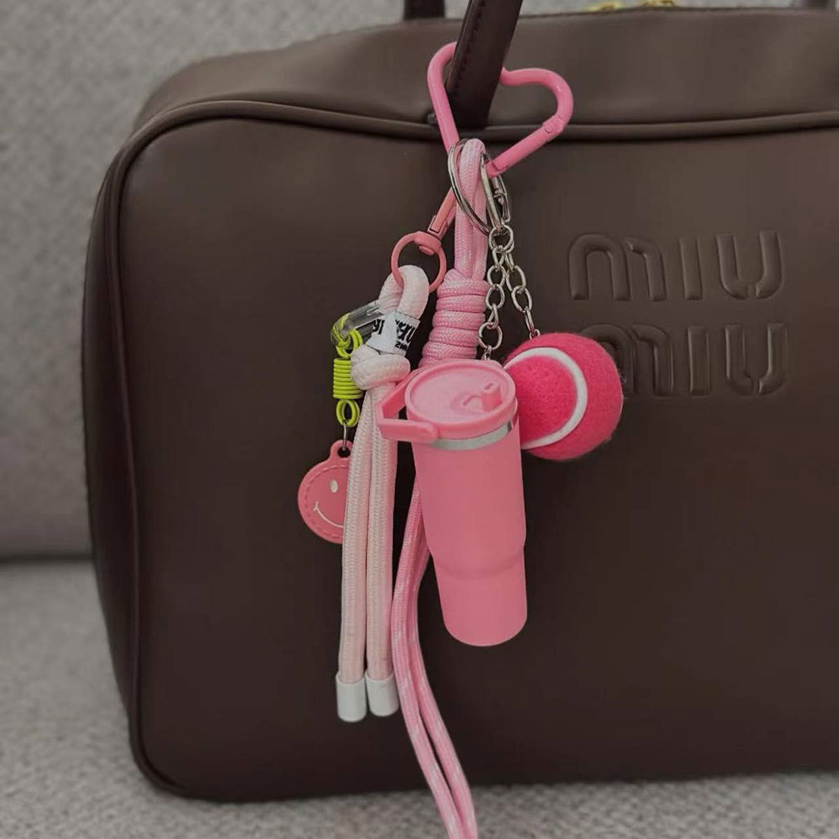 Sporty Pink Cup & Tennis Ball Bag Cha