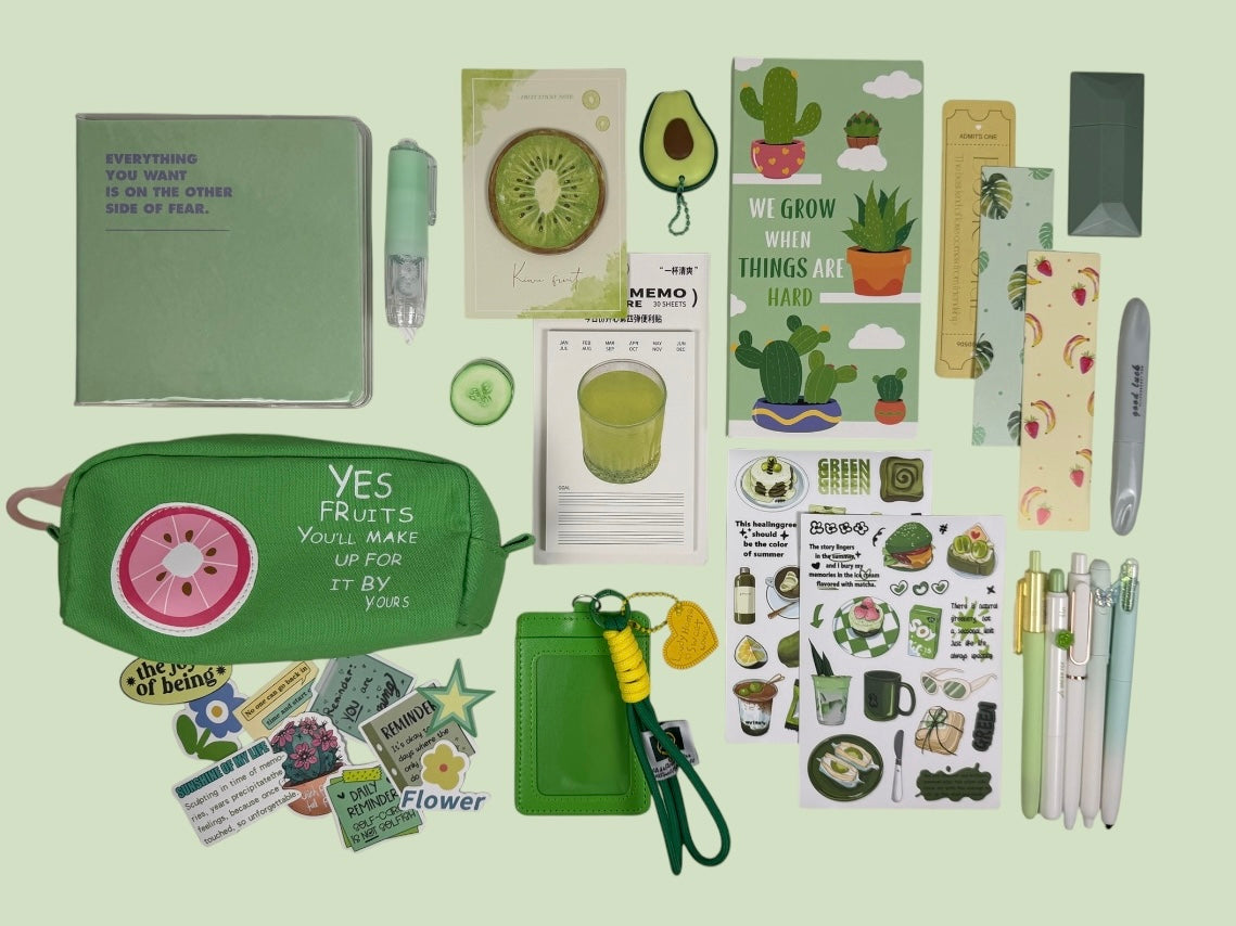 Summer Stationery Box – Complete Desk Set (Notebook, Pouch & Accessories)