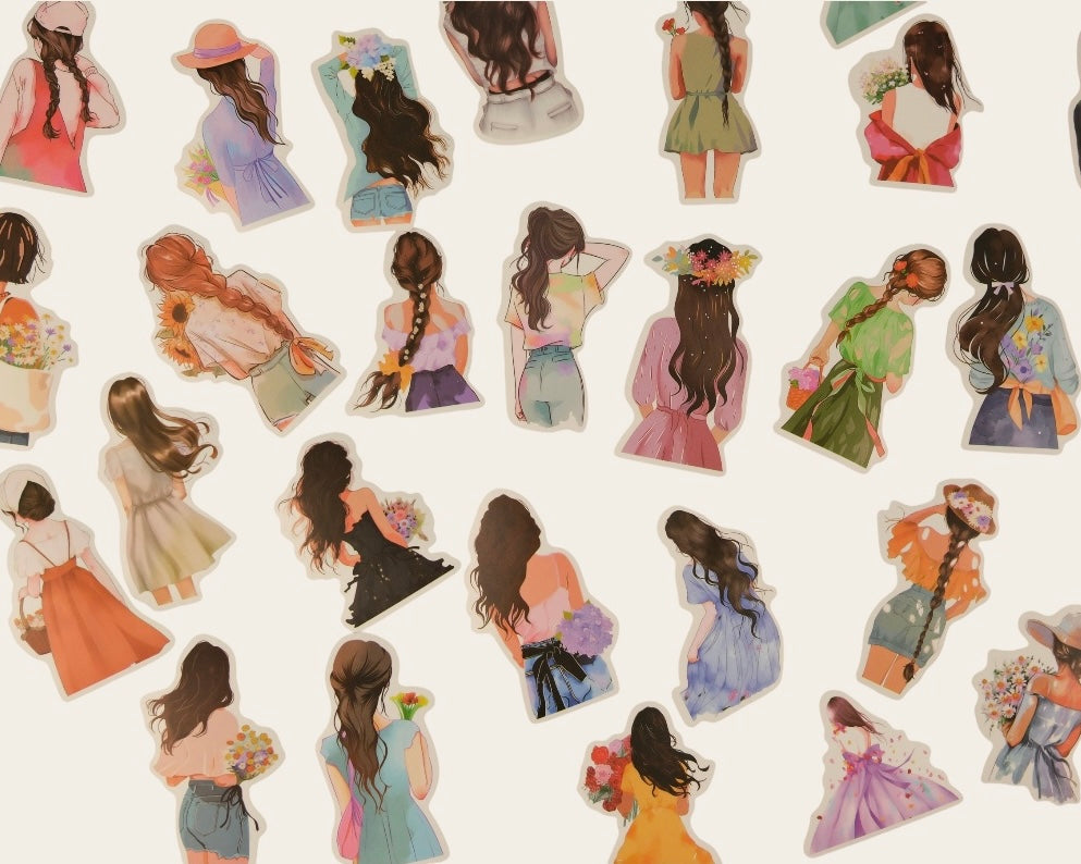 Aesthetic Girls Sticker Pack – 10 Random Stickers