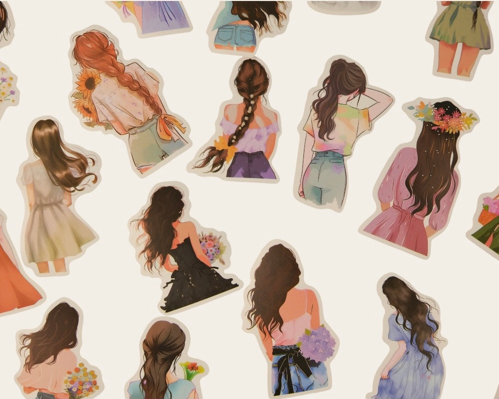 Aesthetic Girls Sticker Pack – 10 Random Stickers