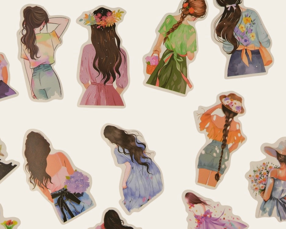 Aesthetic Girls Sticker Pack – 10 Random Stickers