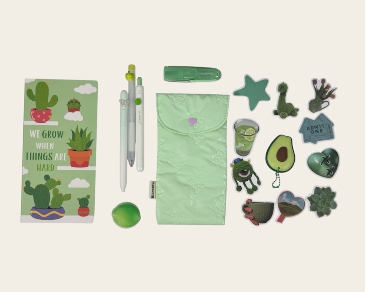 Green Aesthetic Stationery Set