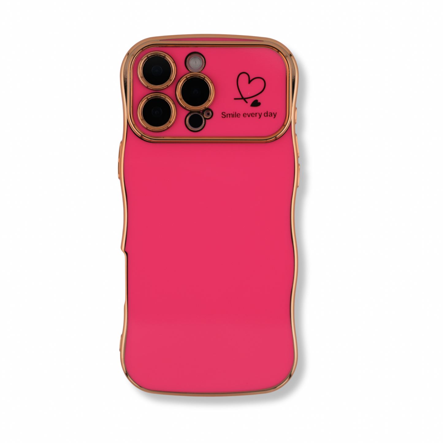 Glossy Silicone Phone Case with Raised Edges – “Smile Every Day” Collection