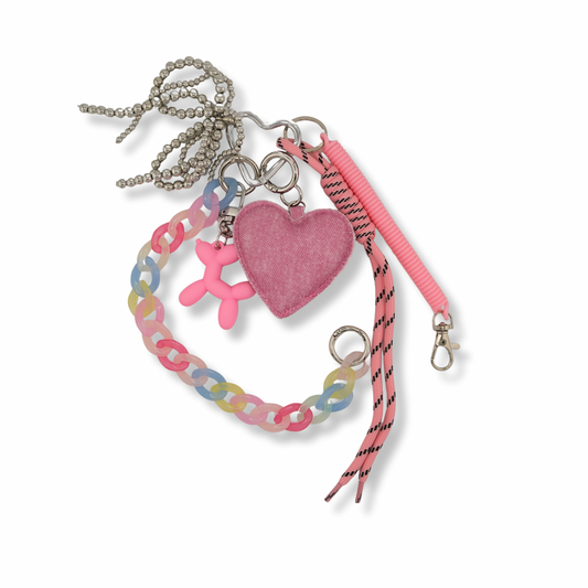 Rainbow Heart Chain Bag Charm