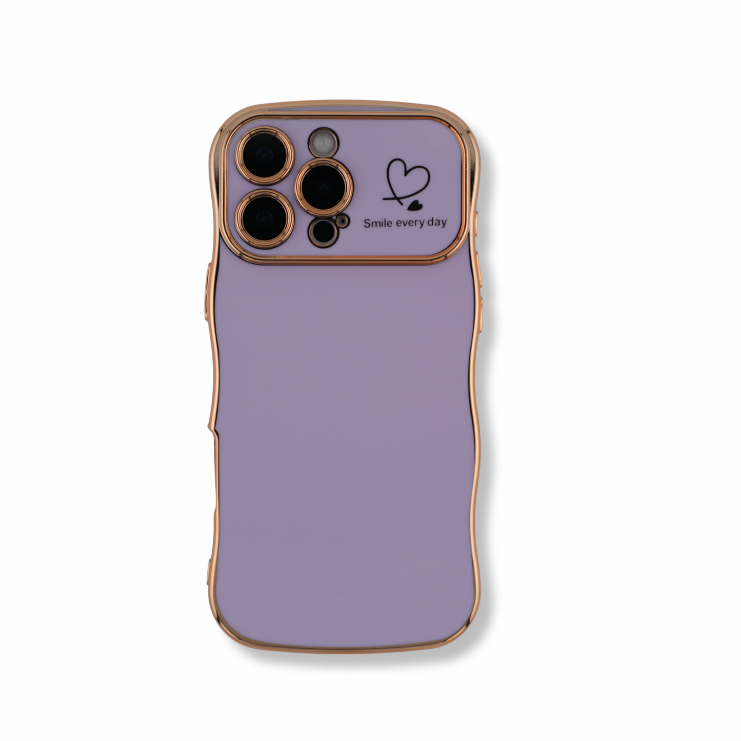 Glossy Silicone Phone Case with Raised Edges – “Smile Every Day” Collection