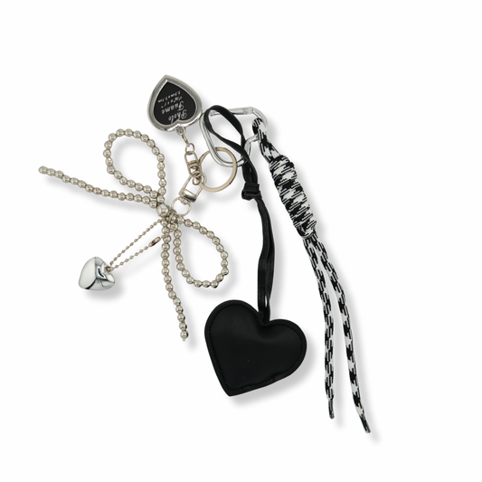 Black Heart Charm with Chain