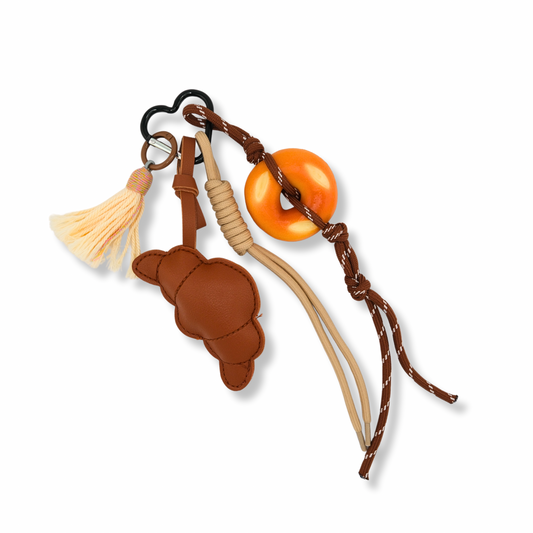 Paris Morning Bag Charm (Croissant & Donut)